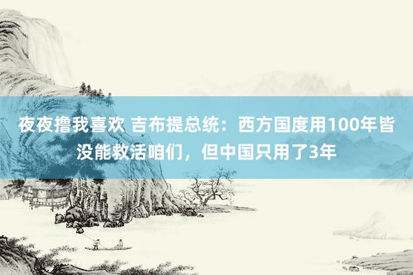 夜夜撸我喜欢 吉布提总统：西方国度用100年皆没能救活咱们，但中国只用了3年