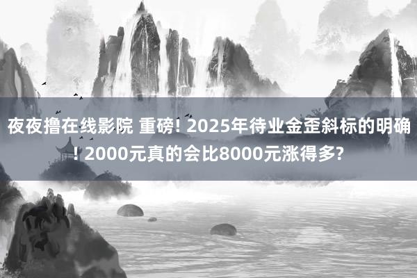 夜夜撸在线影院 重磅! 2025年待业金歪斜标的明确! 2000元真的会比8000元涨得多?